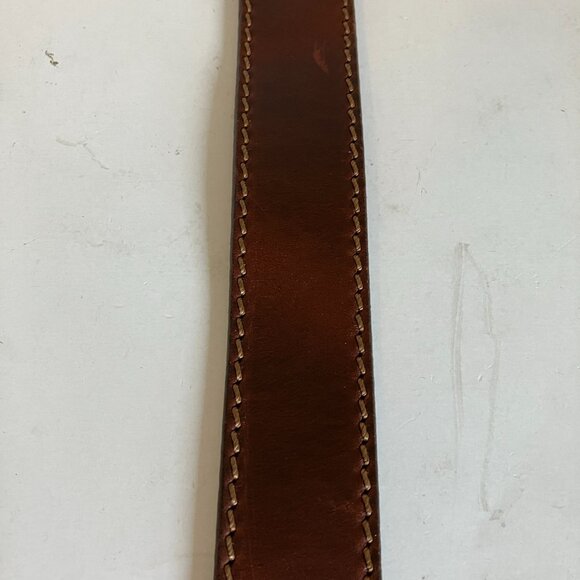 Duluth Belt Dark Brown Leather Brass Buckle Cowboy Stitched 90013 Size 40. - Picture 4 of 14